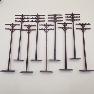 Bachmann HO Scale Train Accessories Lot 9 Telephone Poles 4"
